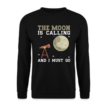 La Lune appelle et je dois partir - Mond - Sweat-shirt Unisexe - noir - Devant - Alina (178cm) & Michal (187cm)