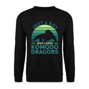 Juste un garçon qui aime les dragons de Komodo - Dragon de Komodo - Sweat-shirt Unisexe - noir - Devant - Alina (178cm) & Michal (187cm)