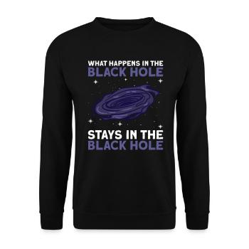 Ce qui se passe dans le trou noir reste dans le noir - Sweat-shirt Unisexe - noir - Devant - Alina (178cm) & Michal (187cm)