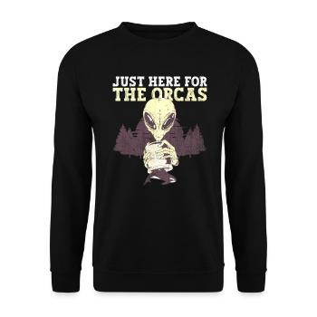Juste ici pour les orques - Orque extraterrestre - Sweat-shirt Unisexe - noir - Devant - Alina (178cm) & Michal (187cm)