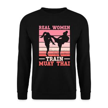 Real women train Muay Thai - Muay Thai - Unisex Sweatshirt - black - Front - Alina (178cm) & Michal (187cm)