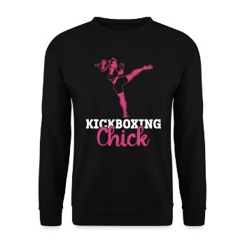 Kickboxing Chick - Kickboxen Kickboxer Kickboxing - Sweat-shirt Unisexe - noir - Devant - Alina (178cm) & Michal (187cm)