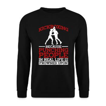 Kickboxen Kickboxer Kickboxing - Sweat-shirt Unisexe - noir - Devant - Alina (178cm) & Michal (187cm)