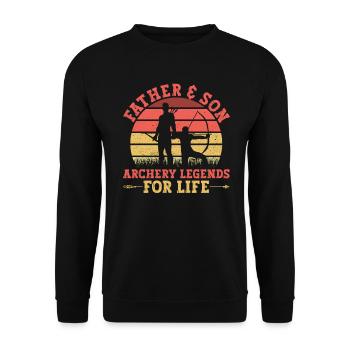 Father & Son - Archery Legends For Life - Unisex Sweatshirt - black - Front - Alina (178cm) & Michal (187cm)