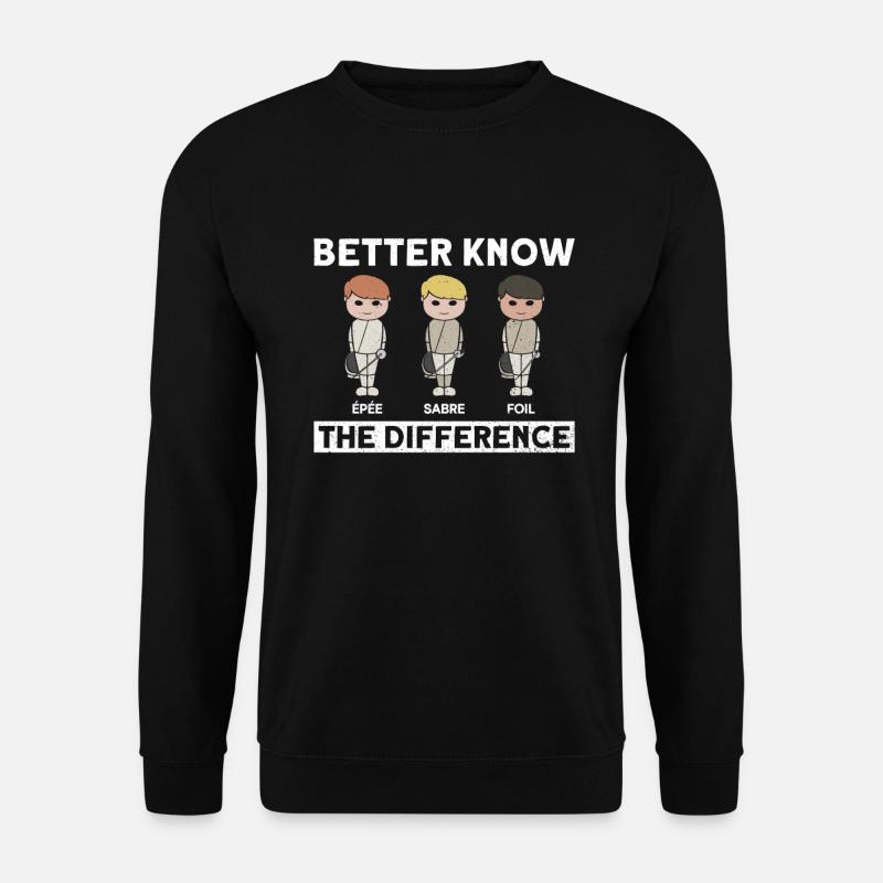 Unterschied Fechten Fechter Florett - Unisex Pullover - Schwarz