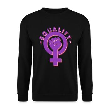 Gleichberechtigung - Feminismus Frauenrechte - Unisex Pullover - Schwarz - Vorne - Alina (178cm) & Michal (187cm)