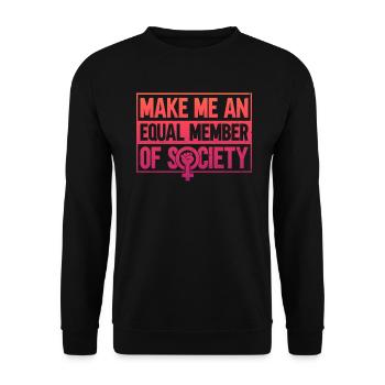 Feminismus Frauenrechte Women Empowerment Feminist - Unisex Pullover - Schwarz - Vorne - Alina (178cm) & Michal (187cm)