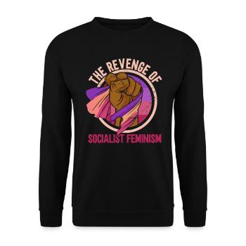 La revanche du féminisme socialiste - Sweat-shirt Unisexe - noir - Devant - Alina (178cm) & Michal (187cm)