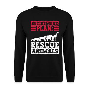 Plan de retraite : Sauver des animaux - Défenseur des droits des animaux - Sweat-shirt Unisexe - noir - Devant - Alina (178cm) & Michal (187cm)