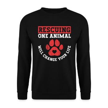 Dog Animal Welfare Animal Rescue Activist Animal Shelter - Unisex Sweatshirt - black - Front - Alina (178cm) & Michal (187cm)
