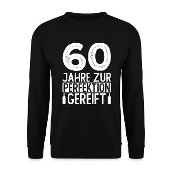 60 Jahre Zur Perfektion Gereift - 60 Geburtstag 60 - Unisex Pullover - Schwarz - Vorne - Alina (178cm) & Michal (187cm)