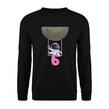 6. Geburtstag Astronaut 6 Jahre Weltraum Galaxie - Unisex Pullover - Schwarz - Vorne - Alina (178cm) & Michal (187cm)