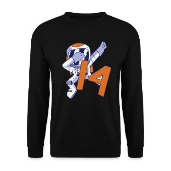 14th Birthday Astronaut 14 Years Space Galaxy - Unisex Sweatshirt - black - Front - Alina (178cm) & Michal (187cm)