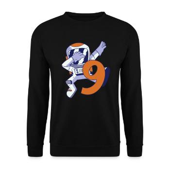 9th Birthday Astronaut 9 Years Space Galaxy - Unisex Sweatshirt - black - Front - Alina (178cm) & Michal (187cm)