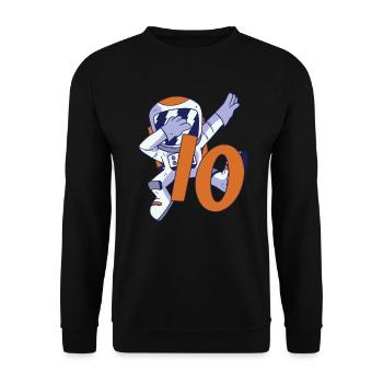 10th Birthday Astronaut 10 Years Space Galaxy - Unisex Sweatshirt - black - Front - Alina (178cm) & Michal (187cm)