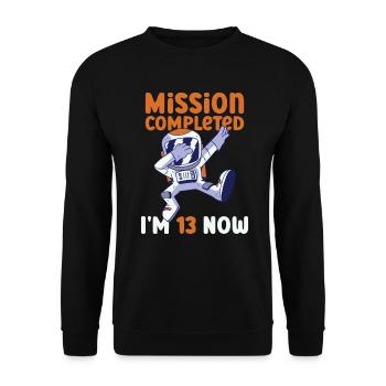 13th birthday astronaut 13 years - Unisex Sweatshirt - black - Front - Alina (178cm) & Michal (187cm)