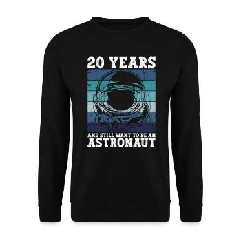 20e anniversaire Astronaute 20 ans d’espace - Sweat-shirt Unisexe - noir - Devant - Alina (178cm) & Michal (187cm)