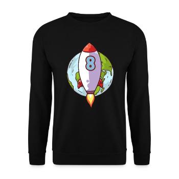 5. Geburtstag Rocket Space 5 Jahre Space Galaxy - Unisex Pullover - Schwarz - Vorne - Alina (178cm) & Michal (187cm)