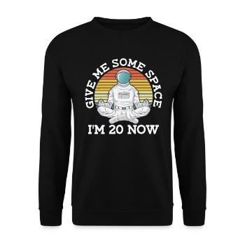 20e anniversaire Astronaute 20 ans d’espace - Sweat-shirt Unisexe - noir - Devant - Alina (178cm) & Michal (187cm)