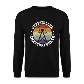 Offizieller Amateurfunker - Amateurfunk - Unisex Pullover - Schwarz - Vorne - Alina (178cm) & Michal (187cm)