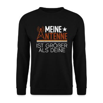 Meine Antenne Ist Größer Als Deine - Amateurfunk - Unisex Pullover - Schwarz - Vorne - Alina (178cm) & Michal (187cm)