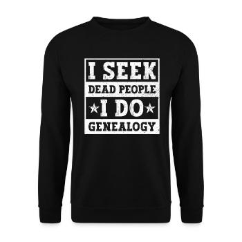 Genealogist Genealogist Family Tree Genealogist - Unisex Sweatshirt - black - Front - Alina (178cm) & Michal (187cm)
