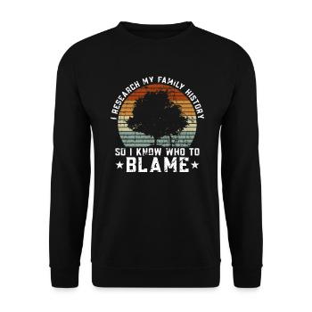 Genealogist Genealogist Family Tree Genealogist - Unisex Sweatshirt - black - Front - Alina (178cm) & Michal (187cm)