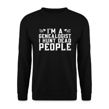 Genealogist Genealogist Family Tree Genealogist - Unisex Sweatshirt - black - Front - Alina (178cm) & Michal (187cm)