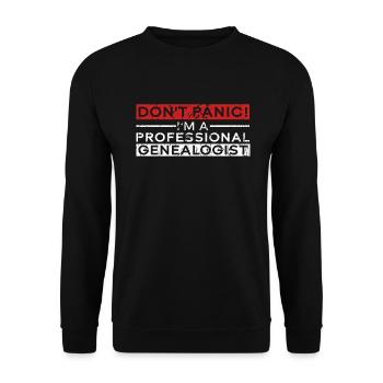 Genealogist Genealogist Family Tree Genealogist - Unisex Sweatshirt - black - Front - Alina (178cm) & Michal (187cm)