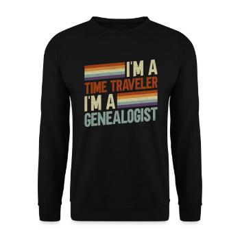 Genealogist Genealogist Family Tree Genealogist - Unisex Sweatshirt - black - Front - Alina (178cm) & Michal (187cm)