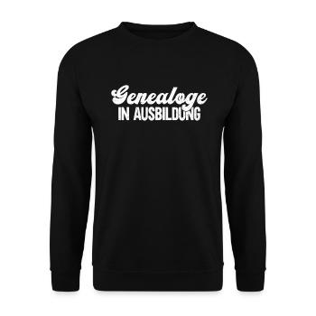Genealoge In Ausbildung - Ahnenforschung - Unisex Pullover - Schwarz - Vorne - Alina (178cm) & Michal (187cm)