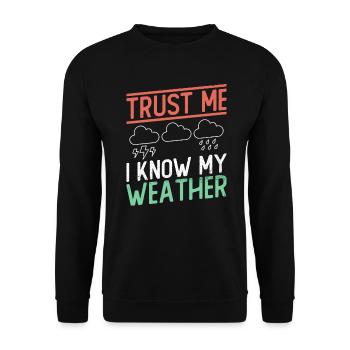 Meteorologe Wetter Klima Wettervorhersage - Unisex Pullover - Schwarz - Vorne - Alina (178cm) & Michal (187cm)