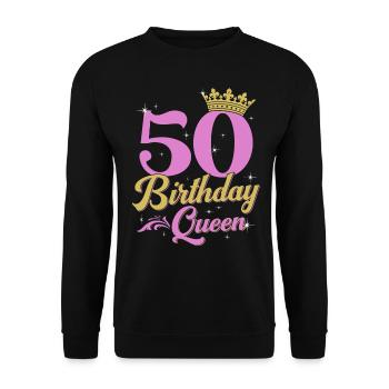 50e anniversaire Reine 50 ans Cadeau Femme - Sweat-shirt Unisexe - noir - Devant - Alina (178cm) & Michal (187cm)
