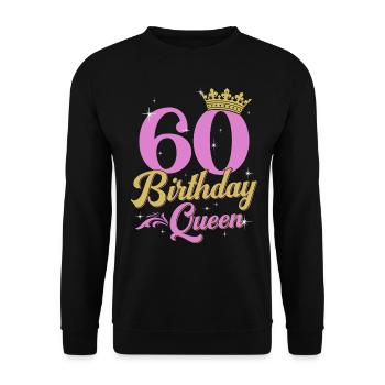 60e anniversaire Reine 60e anniversaire Cadeau épouse - Sweat-shirt Unisexe - noir - Devant - Alina (178cm) & Michal (187cm)
