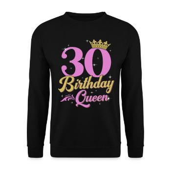 30 Anniversaire Reine 30 Ans Cadeau Femme - Sweat-shirt Unisexe - noir - Devant - Alina (178cm) & Michal (187cm)