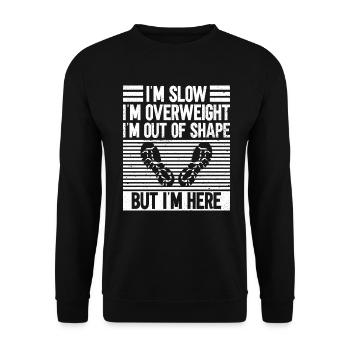 Marathon Runner Marathon Entraînement Jogging Running - Sweat-shirt Unisexe - noir - Devant - Alina (178cm) & Michal (187cm)