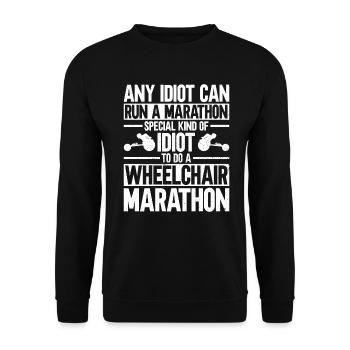 Marathon en fauteuil roulant Course en fauteuil roulant Sports en fauteuil roulant - Sweat-shirt Unisexe - noir - Devant - Alina (178cm) & Michal (187cm)