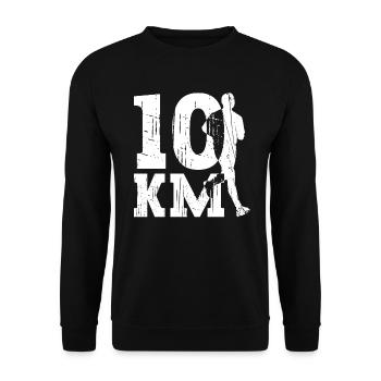 10 km - 10 km de course à pied entraînement jogging coureurs - Sweat-shirt Unisexe - noir - Devant - Alina (178cm) & Michal (187cm)