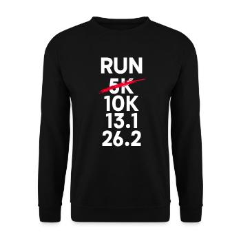 Lauf 5K - Lauftraining Joggen - Unisex Pullover - Schwarz - Vorne - Alina (178cm) & Michal (187cm)