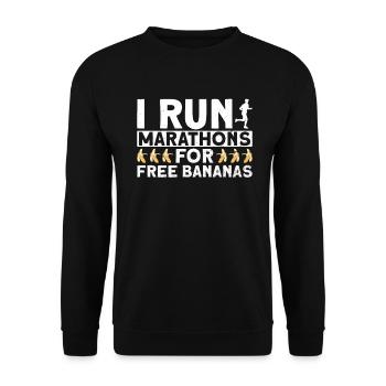 Je cours des marathons pour des bananes gratuites - Sweat-shirt Unisexe - noir - Devant - Alina (178cm) & Michal (187cm)