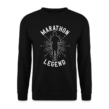 Marathon Legend - Marathon Runner Marathonist - Unisex Sweatshirt - black - Front - Alina (178cm) & Michal (187cm)