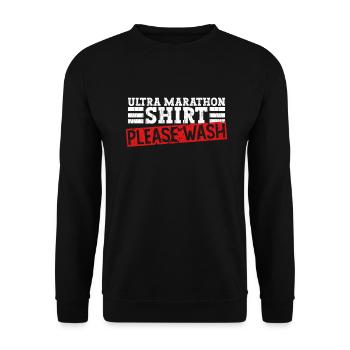 Ultra Marathon Shirt Please wash - Ultramarathon - Unisex Sweatshirt - black - Front - Alina (178cm) & Michal (187cm)
