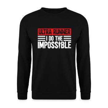 Ultra Runner Je fais l’impossible - Ultramarathon - Sweat-shirt Unisexe - noir - Devant - Alina (178cm) & Michal (187cm)