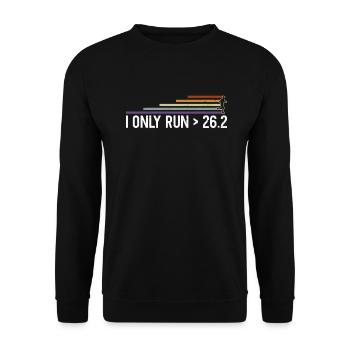 I only run over 26.2 miles - Ultramarathon - Unisex Sweatshirt - black - Front - Alina (178cm) & Michal (187cm)