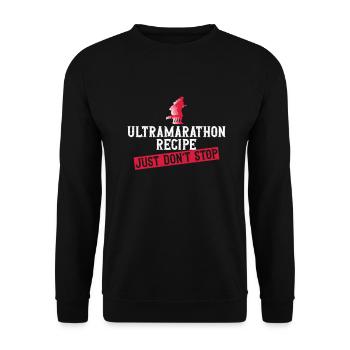 Ultramarathon-Rezept Einfach nicht aufhören - Unisex Pullover - Schwarz - Vorne - Alina (178cm) & Michal (187cm)