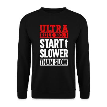 Ultra Rule - Coureur d’ultramarathon - Sweat-shirt Unisexe - noir - Devant - Alina (178cm) & Michal (187cm)