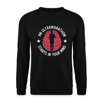 An ultramarathon starts in the head - Ultra Marathon - Unisex Sweatshirt - black - Front - Alina (178cm) & Michal (187cm)