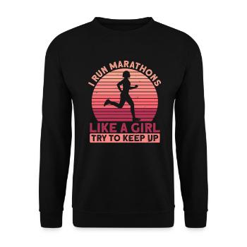 Women Marathon Marathon Runner Jogging - Sweat-shirt Unisexe - noir - Devant - Alina (178cm) & Michal (187cm)