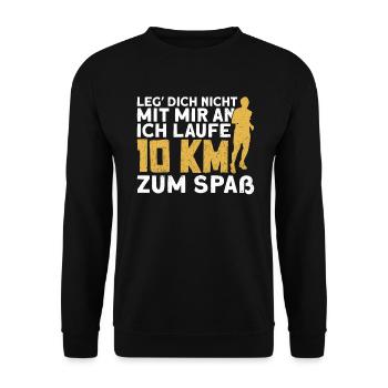 Läufer Jogger Jogging Laufen 10 km Lustig - Unisex Pullover - Schwarz - Vorne - Alina (178cm) & Michal (187cm)