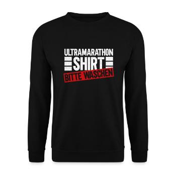 Ultramarathon Shirt Bitte Waschen - Ultramarathon - Unisex Pullover - Schwarz - Vorne - Alina (178cm) & Michal (187cm)
